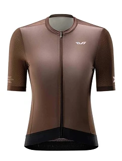 Dámský cyklistický dres Rockbros 15110007004 TVI s krátkým rukávem, velikost M – hnědý