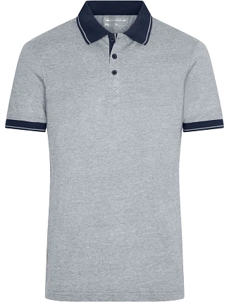 Daiber JN 706 Pánské žerzejové melírované polo 02.0706 grey heather/navy Daiber JN 706 Pánské žerzejové melírované polo 02.0706 grey heather/navy