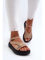 Voňavé dámské sandály na platformě ZAXY LL285063 béžové