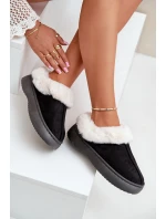 Dámské Pantofle S Kožíškem Černé Zinntia