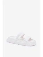 Pěnové Lehké Dámské Sandały Na Platformě S.Barski ZK51-001 Bílé Pěnové Lehké Dámské Sandały Na Platformě S.Barski ZK51-001 Bílé