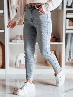 Dámské džínové kalhoty slim fit s páskem MIXFELL modré FashionStreet UY2418