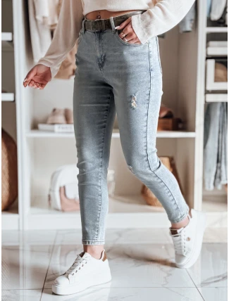 Dámské džínové kalhoty slim fit s páskem MIXFELL modré FashionStreet UY2418