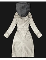 Klasický trenčkot s odnímatelnou kapucí Goodlookin light beige (T2-2252#-12)