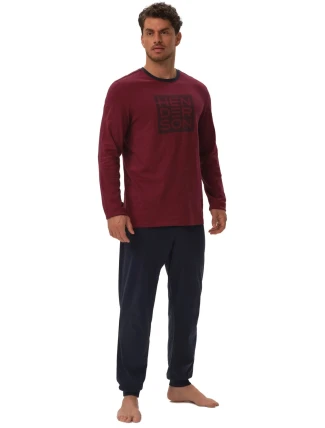 Pánské pyžamo 41909 Jarvis red - HENDERSON Pánské pyžamo 41909 Jarvis red - HENDERSON