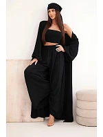 Dámský viskózový 4dílný komplet v boho stylu černý