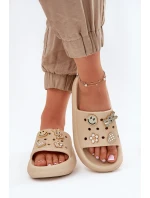 Dámské Pěnové Pantofle S Příšivkami Béžové Vinceza 76055