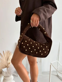 Kabelka Z Přírodního Semiše Se Zdobením Čokoládová Julisse