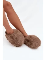 Dámské chlupaté papuče – hnědé Iseline