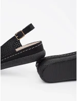 Krásné černé  sandály dámské bez podpatku