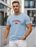 Pánské bavlněné tričko s potiskem „California“ v modré barvě, FashionStreet NX5140R Pánské bavlněné tričko s potiskem „California“ v modré barvě, FashionStreet NX5140R