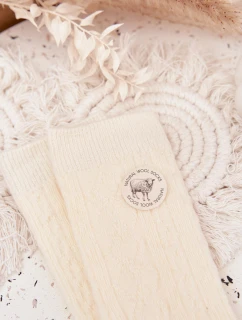 Dámské vlněné ponožky – ecru