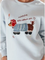 Dámská oversize mikina s výšivkou DOGSWEETY modrá FashionStreet BY1479 Dámská oversize mikina s výšivkou DOGSWEETY modrá FashionStreet BY1479