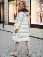 Dámská prošívaná zimní bunda s kožešinou STYLEBELLA bílá FashionStreet TY4610z