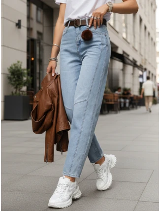 Dámské džíny balonového střihu s páskem FashionStreet UY2881