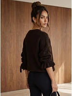 Dámský oversize svetr v čokoládové barvě FashionStreet MY2571 Dámský oversize svetr v čokoládové barvě FashionStreet MY2571