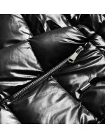 Černá oboustranná dámská metalická bunda (b8070-1)