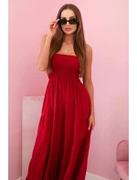 Dámské viskózové šaty s elastickým topem Burgundsko