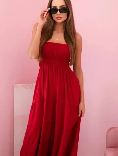 Dámské viskózové šaty s elastickým topem Burgundsko