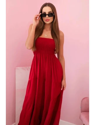 Dámské viskózové šaty s elastickým topem Burgundsko