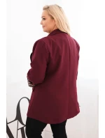 Dámská bunda Plus Size s podšívkou v leopardím vzoru švestková Dámská bunda Plus Size s podšívkou v leopardím vzoru švestková