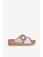 Dámské Sandály Na Klínu S Dekorativní Sponou Světle Béžové Inblu RV000012