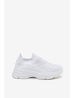 Dámské Sportovní Textilní Baleríny s Dekorací Bílé Melorae