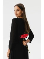 S354 Vrstvené šifonové šaty - černé S354 Vrstvené šifonové šaty - černé