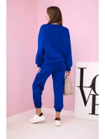 Komplet teplákové + kalhoty máslová látka chrpově modrá Komplet teplákové + kalhoty máslová látka chrpově modrá