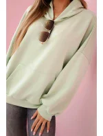 Mikina s kapucí masielko tmavá máta