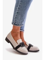 Lakované Dámské Mokasíny S Dekorací Světle Šedé Vinceza 58389 Lakované Dámské Mokasíny S Dekorací Světle Šedé Vinceza 58389