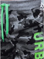 Pánské tepláky s potiskem moro antracit FashionStreet UX4441