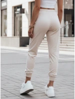 Dámské krémové velurové tepláky FashionStreet UY2841 Dámské krémové velurové tepláky FashionStreet UY2841