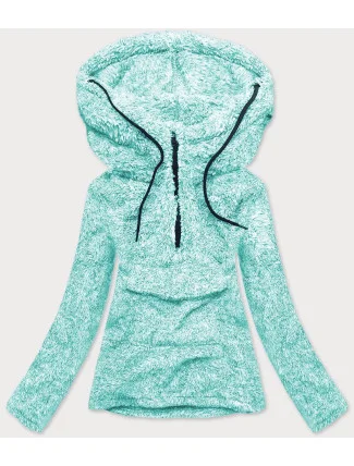 Plyšová melanžová dámská mikina v mátové barvě (HH008-41) Plyšová melanžová dámská mikina v mátové barvě (HH008-41)