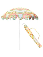 PLÁŽOVÝ A ZAHRADNÍ SLUNEČNÍK 160 CM ORANŽOVÝ A ZELENÝ