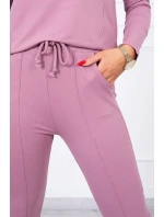 Sada s knoflíkovým výstřihem tmavě růžová