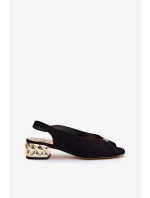 Semišové Elegantní Dámské Sandály CheBello 4724 Černé