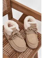 Ženské sněhule z přírodního semiše D.Franklin DFSH375006 světle béžové