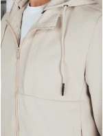 Pánská přechodná bunda s kapucí béžová FashionStreet TX5030