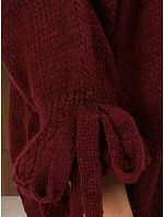 Dámský oversize kardigan bez zapínání, vínový, FashionStreet MY2567 Dámský oversize kardigan bez zapínání, vínový, FashionStreet MY2567