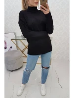 Poloviční svetr s rolákem černý Poloviční svetr s rolákem černý