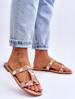 Dámské pantofle s velkými cvočky Nude Mercure