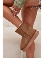 Dámské sněhule z přírodního semiše na platformě Camel Privine