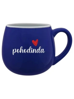 POHODINDA - tměvě modrý keramický hrníček 300 ml