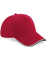 Beechfield B 25C 5 panelová kšiltovka "Authentic Piped Peak" 53.025C classic red/black/white