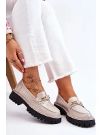 Lakované mokasíny na platformě Světle šedé Ronin Lakované mokasíny na platformě Světle šedé Ronin