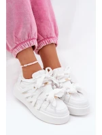 Eko Kožené Tenisky Na Platformě Bílé Penolle