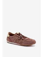 Dámské nízké tenisky s korálky Hnědé Galora