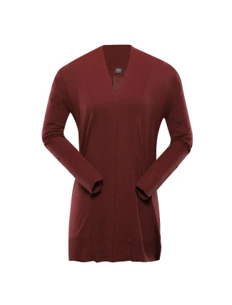 Dlouhý dámský svetr nax NAX EDERA madder brown Dlouhý dámský svetr nax NAX EDERA madder brown
