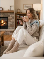 SKADOVA dámský svetr jedné velikosti tmavě béžový FashionStreet MY2349 SKADOVA dámský svetr jedné velikosti tmavě béžový FashionStreet MY2349